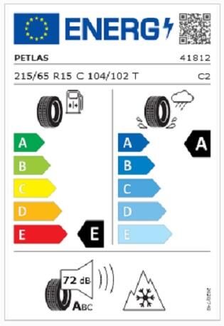 215/65R15 C TL 104/102T 6PR FULL GRIP PT935 PETLAS