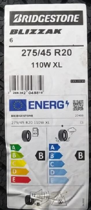 275/45R20 110W XL BLİZZAK 6 BRIDGESTONE