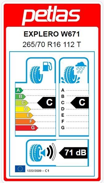 265/70R16 TL 112T EXPLERO WINTER W671 PETLAS