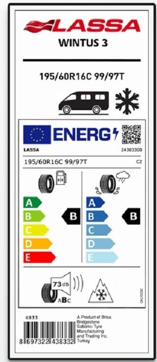 195/60R16 C 99/97T WINTUS 3 LASSA