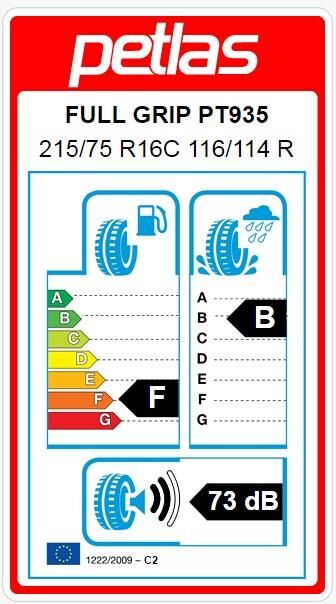 215/75R16 C TL 116/114R 10PR FULL GRIP PT935 PETLAS